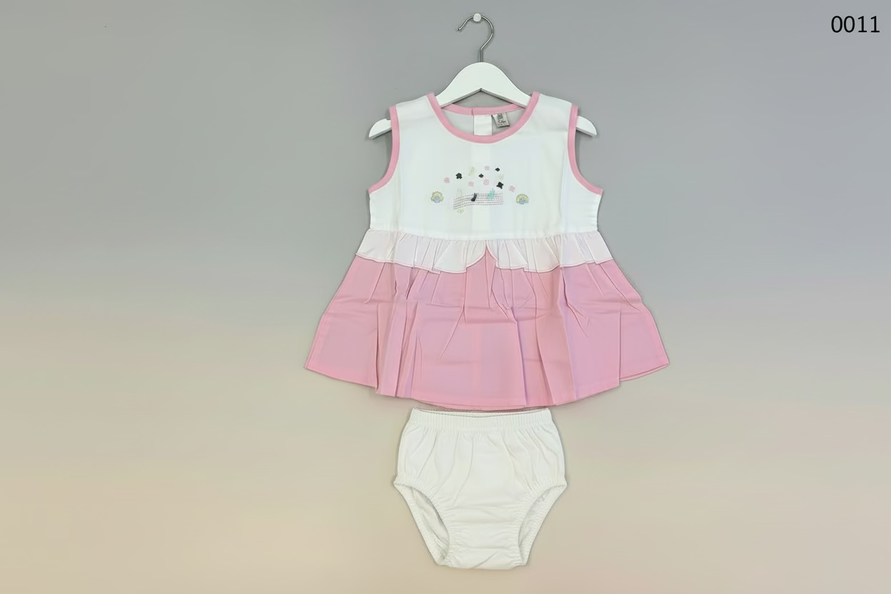 Kids Embroidered Party Dress Set 0011