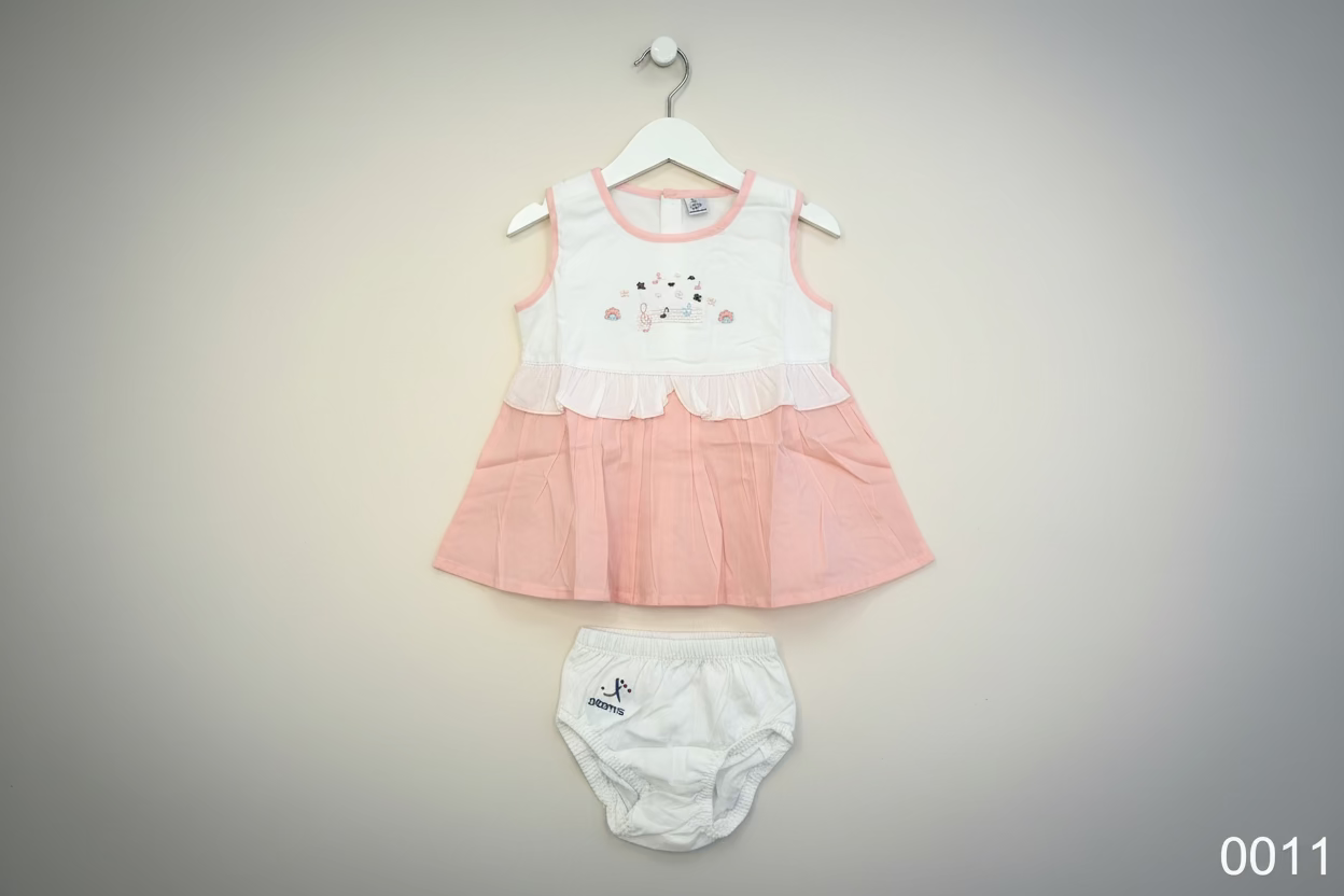 Kids Embroidered Party Dress Set 0011