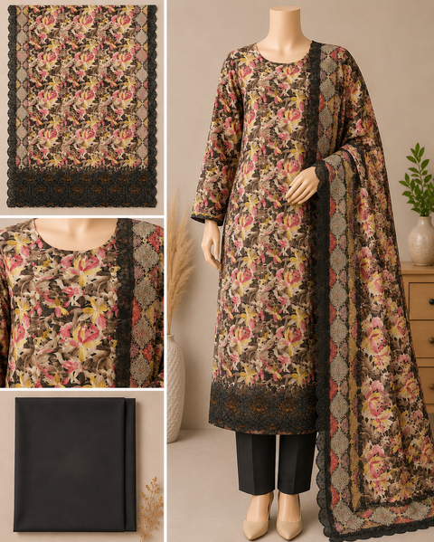 Premium Floral Unready Three Piece-C509