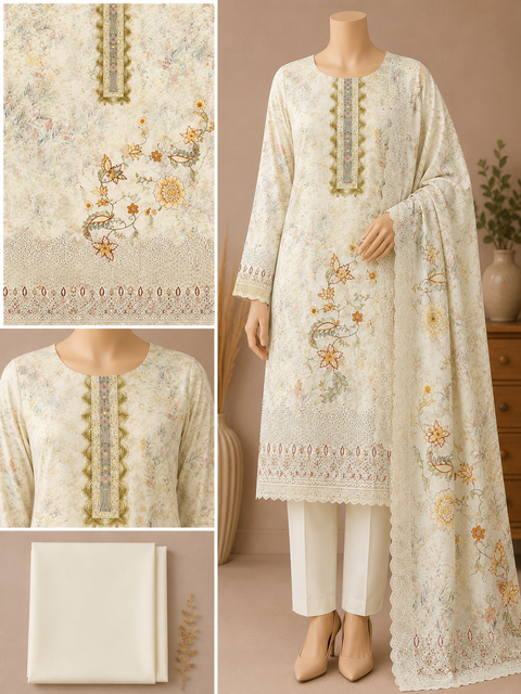 Premium Floral Unready Three Piece-C510