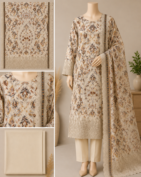 Premium Floral Unready Three Piece-C513