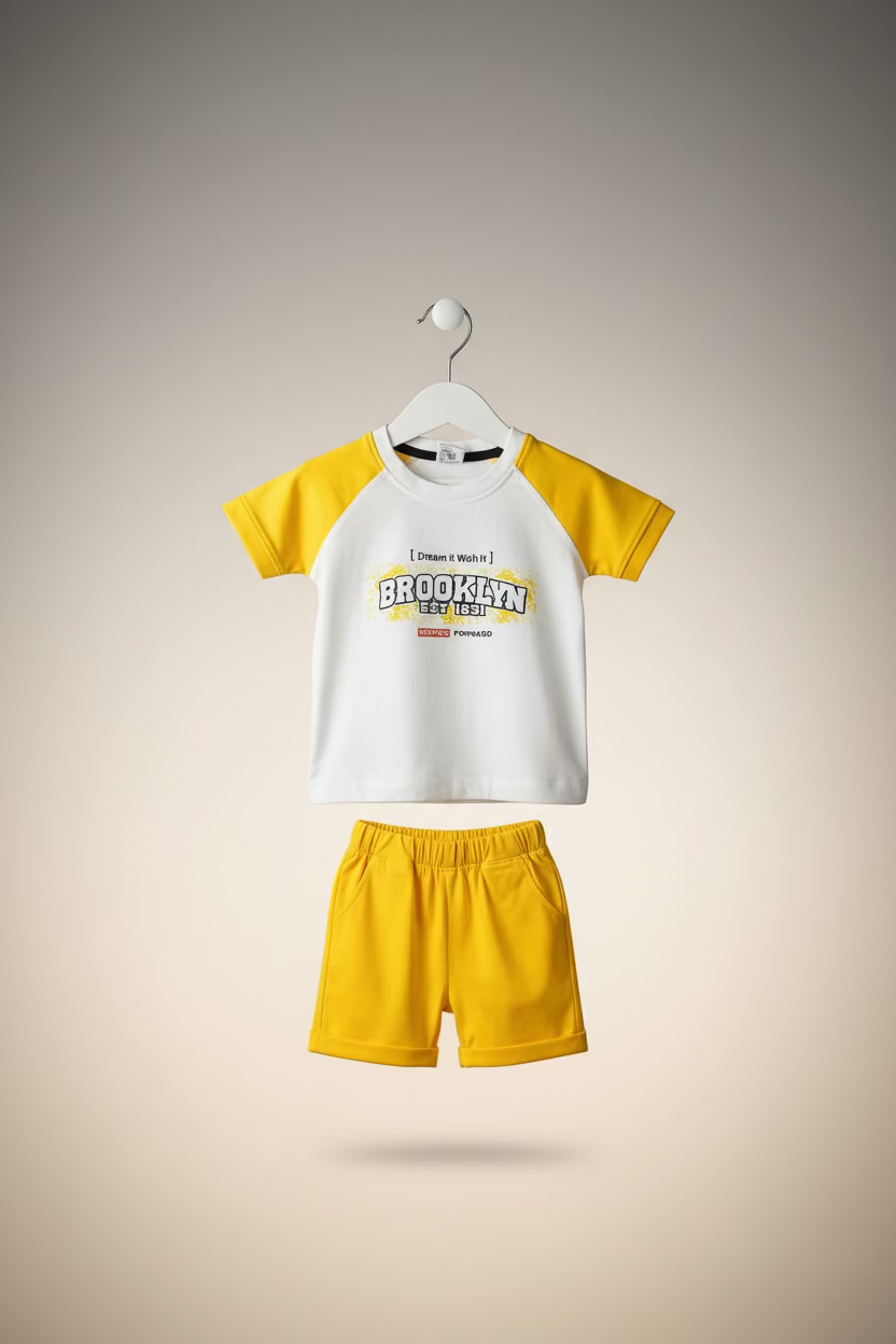 Kids Boys Brooklyn Printed T-Shirt & Shorts Set-316
