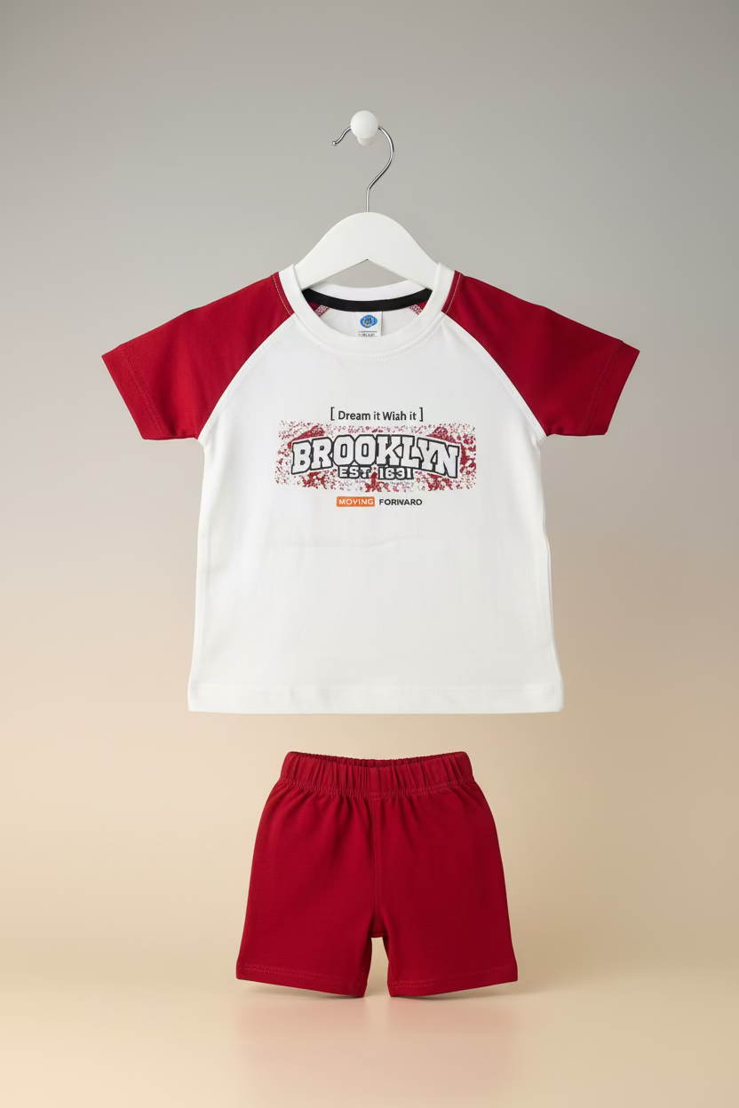 Kids Boys Brooklyn Printed T-Shirt & Shorts Set-316