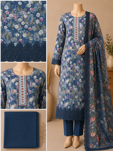 Premium Floral Unready Three Piece-C514