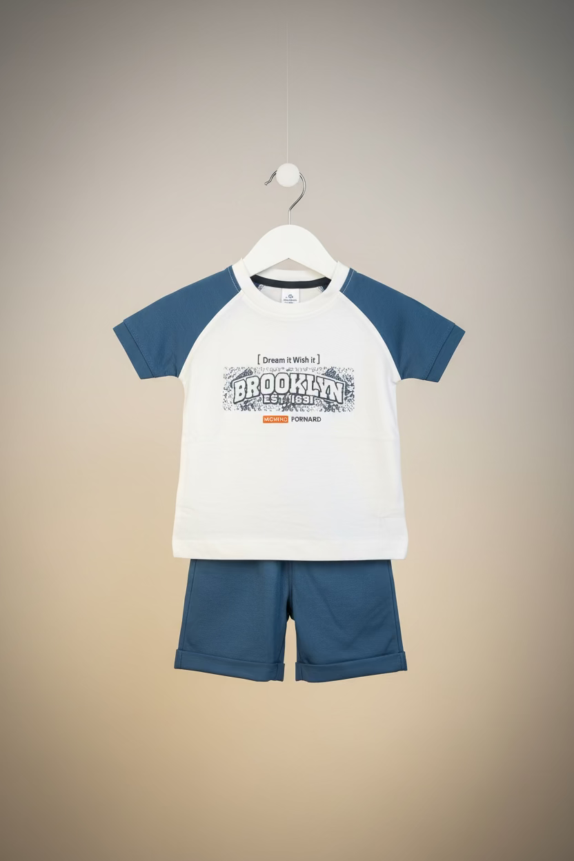 Kids Boys Brooklyn Printed T-Shirt & Shorts Set-316