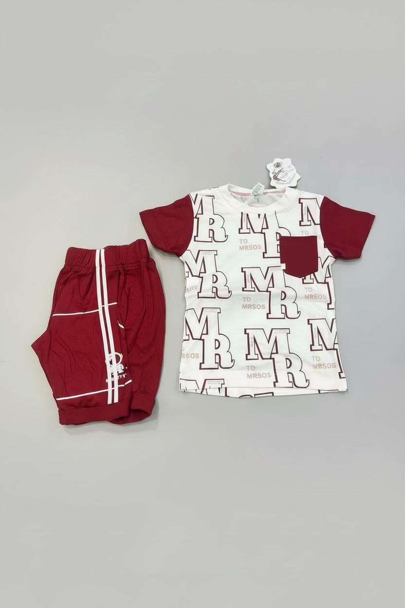 MR Style Kids Printed T-Shirt & Shorts Co-Ord Set-315