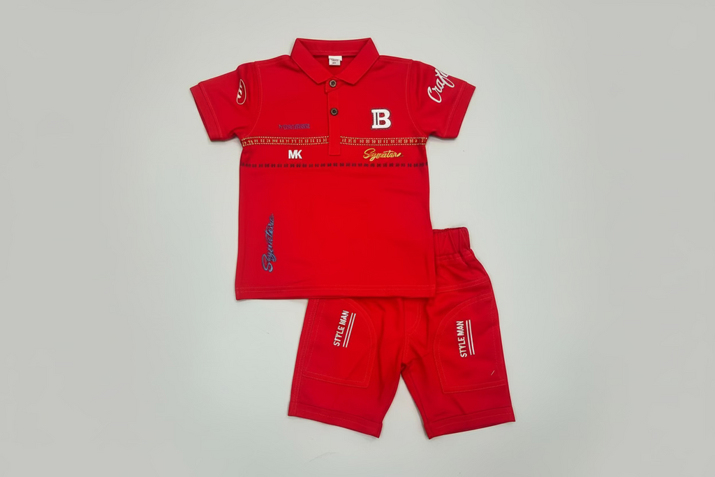 Style Man Kids Polo T-Shirt & Shorts Co-Ord Set-267