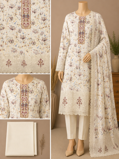 Premium Floral Unready Three Piece-C515