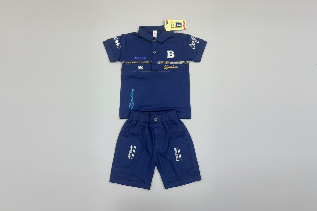 Style Man Kids Polo T-Shirt & Shorts Co-Ord Set-267