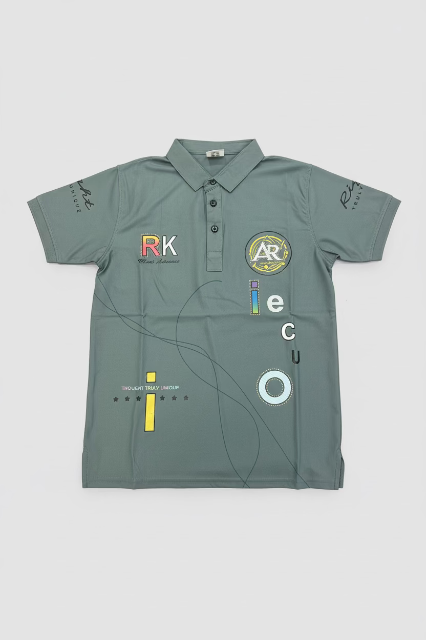 Premium Printed Polo T-Shirt – Modern Graphic Edition-305