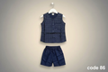 Girls Printed Top & Shorts Set – Classic Navy Blue-86