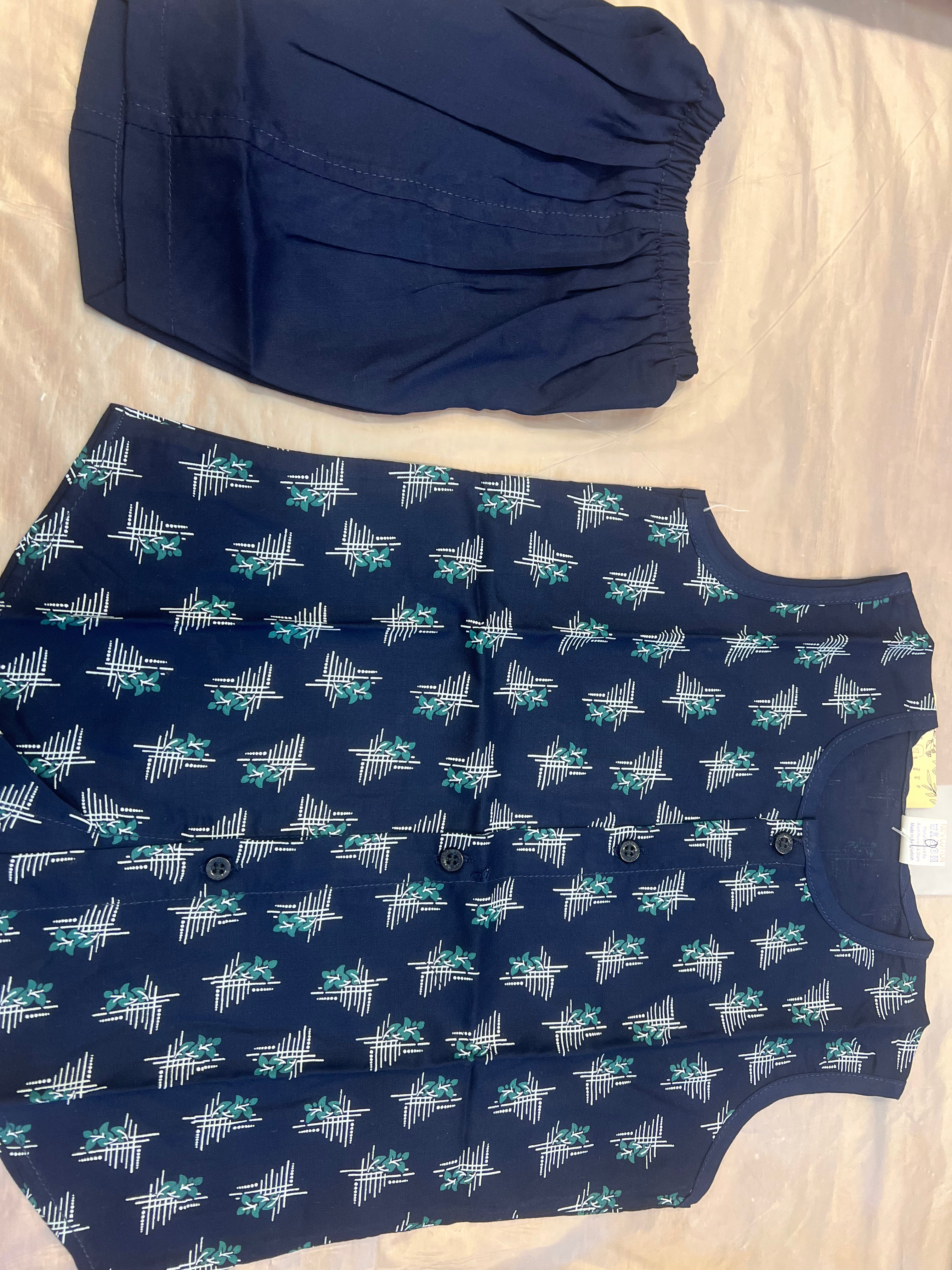 Boys Printed Sleeveless Top & Shorts Set-85