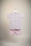 Kids Printed Short Sleeve Shirt & Elastic Waist Short Set-177