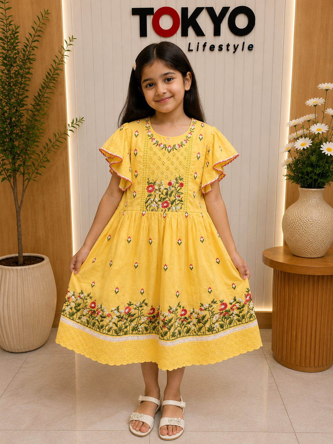 Girls Premium Floral Embroidered Party Dress 22