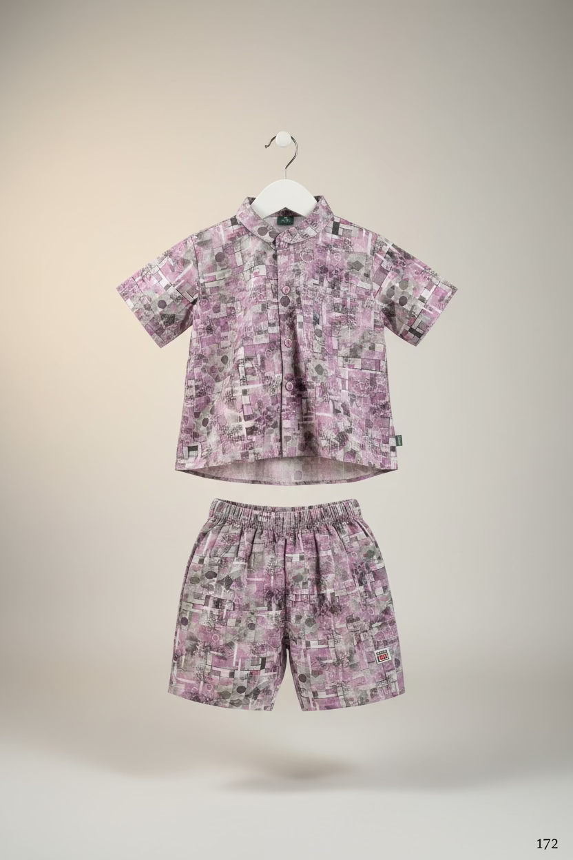 Kids Abstract Print Co-Ord Set (Top & Bottom)-172