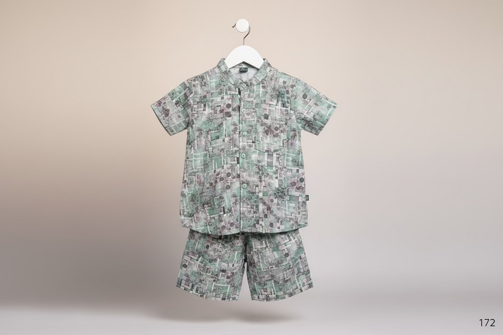 Kids Abstract Print Co-Ord Set (Top & Bottom)-172