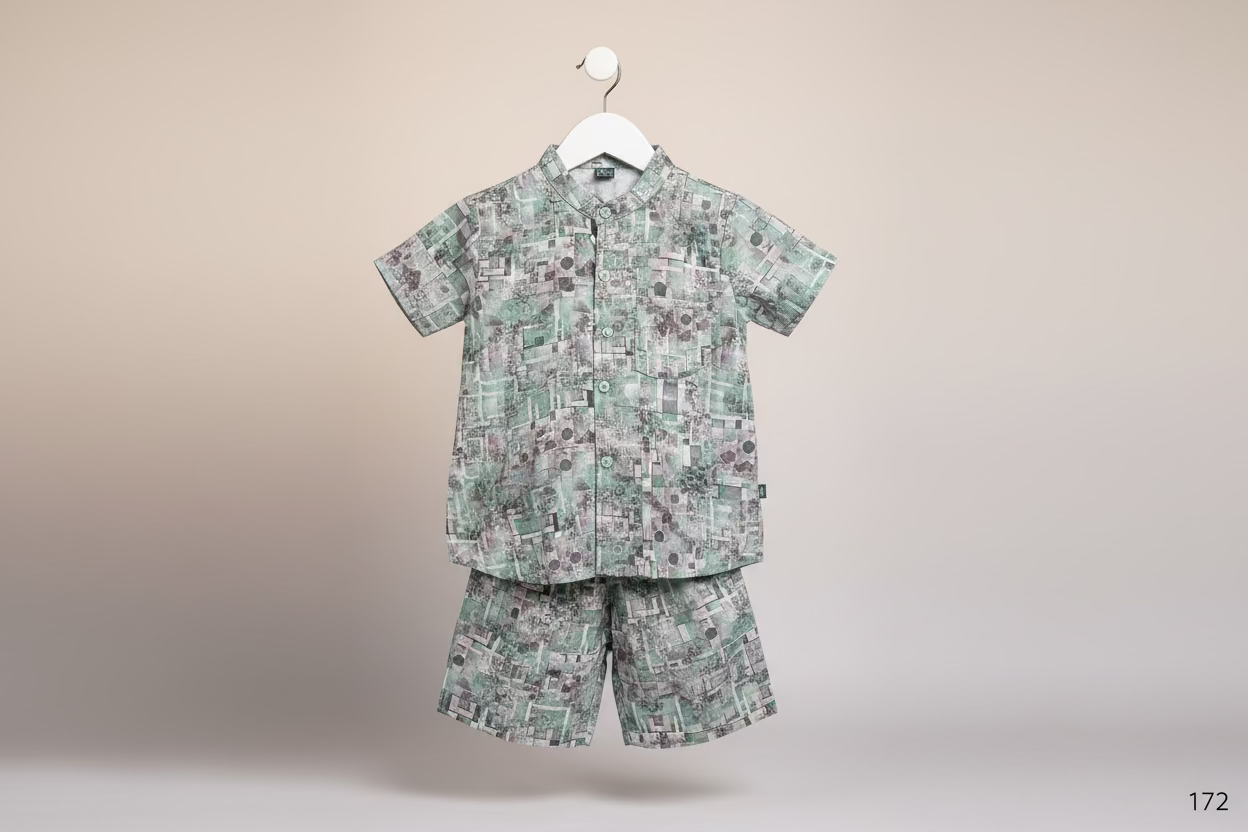 Kids Abstract Print Co-Ord Set (Top & Bottom)-172