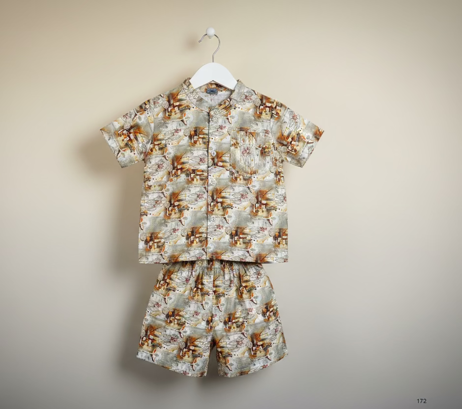 Kids Abstract Print Co-Ord Set (Top & Bottom)-172