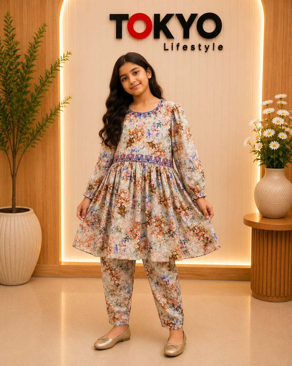 Baby Girls Floral Printed Dress Set 28