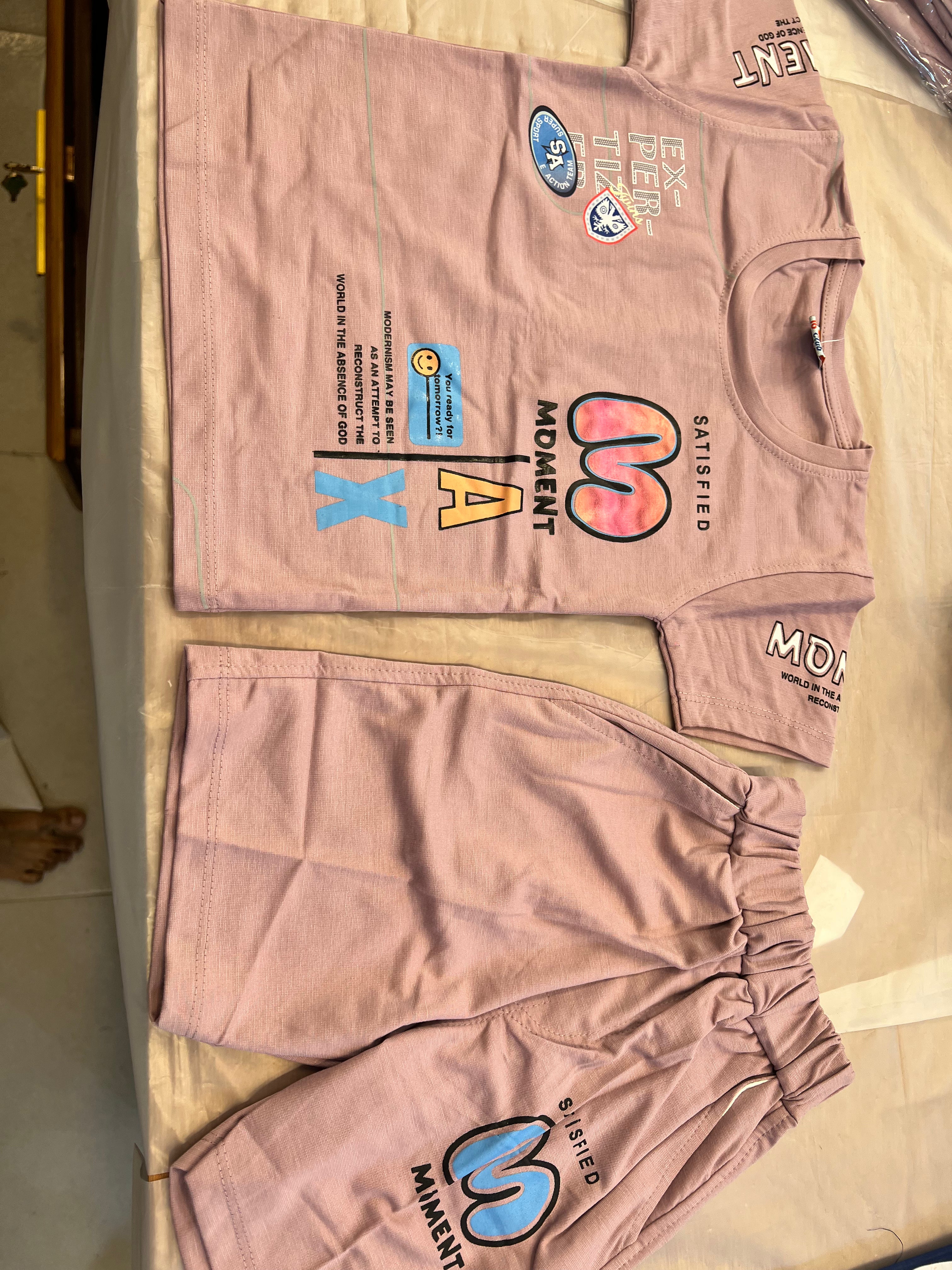 Kids Printed T-Shirt & Shorts Co-Ord Set –356