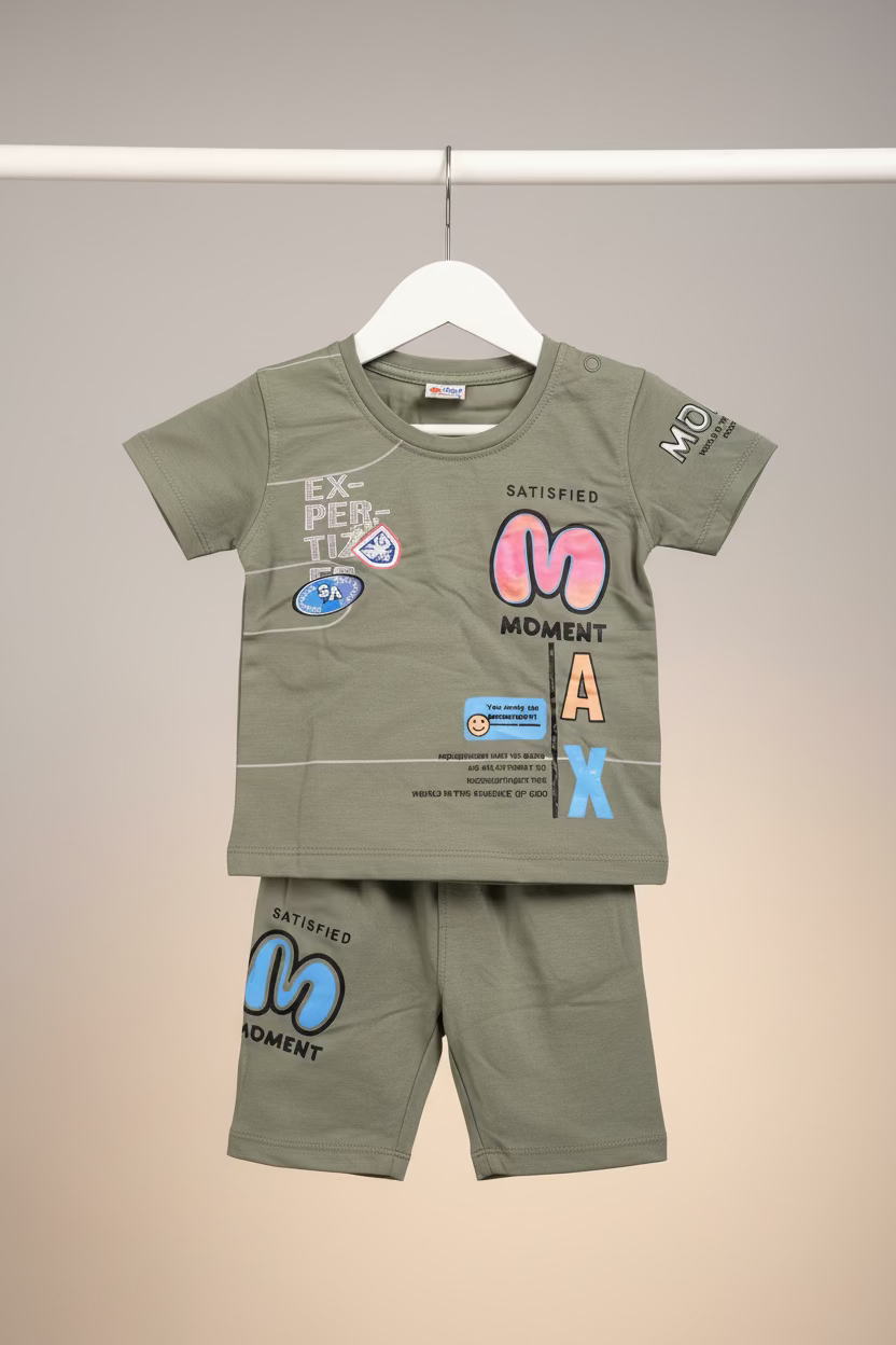 Kids Printed T-Shirt & Shorts Co-Ord Set –356