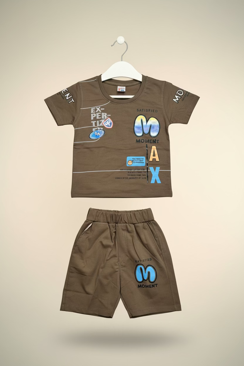 Kids Printed T-Shirt & Shorts Co-Ord Set –356