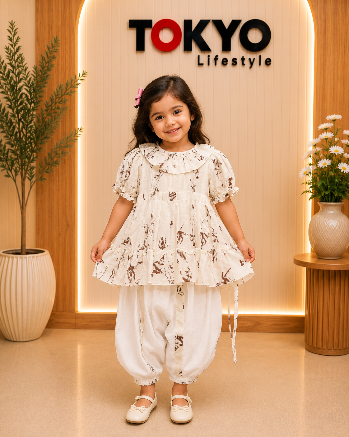 Girls Printed Top & Pant Set A81