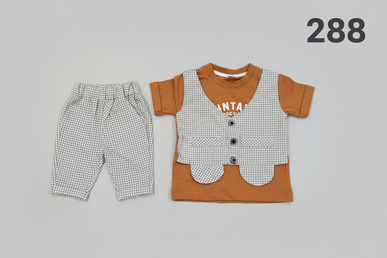 Kids Premium Casual T-Shirt & Vest Co-Ord Set-288
