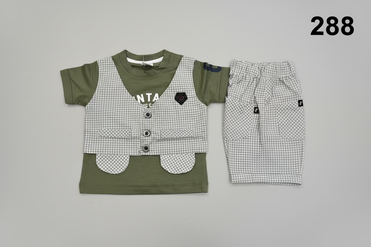 Kids Premium Casual T-Shirt & Vest Co-Ord Set-288