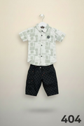 Kids Premium Printed Shirt & Patterned Pant Set-404