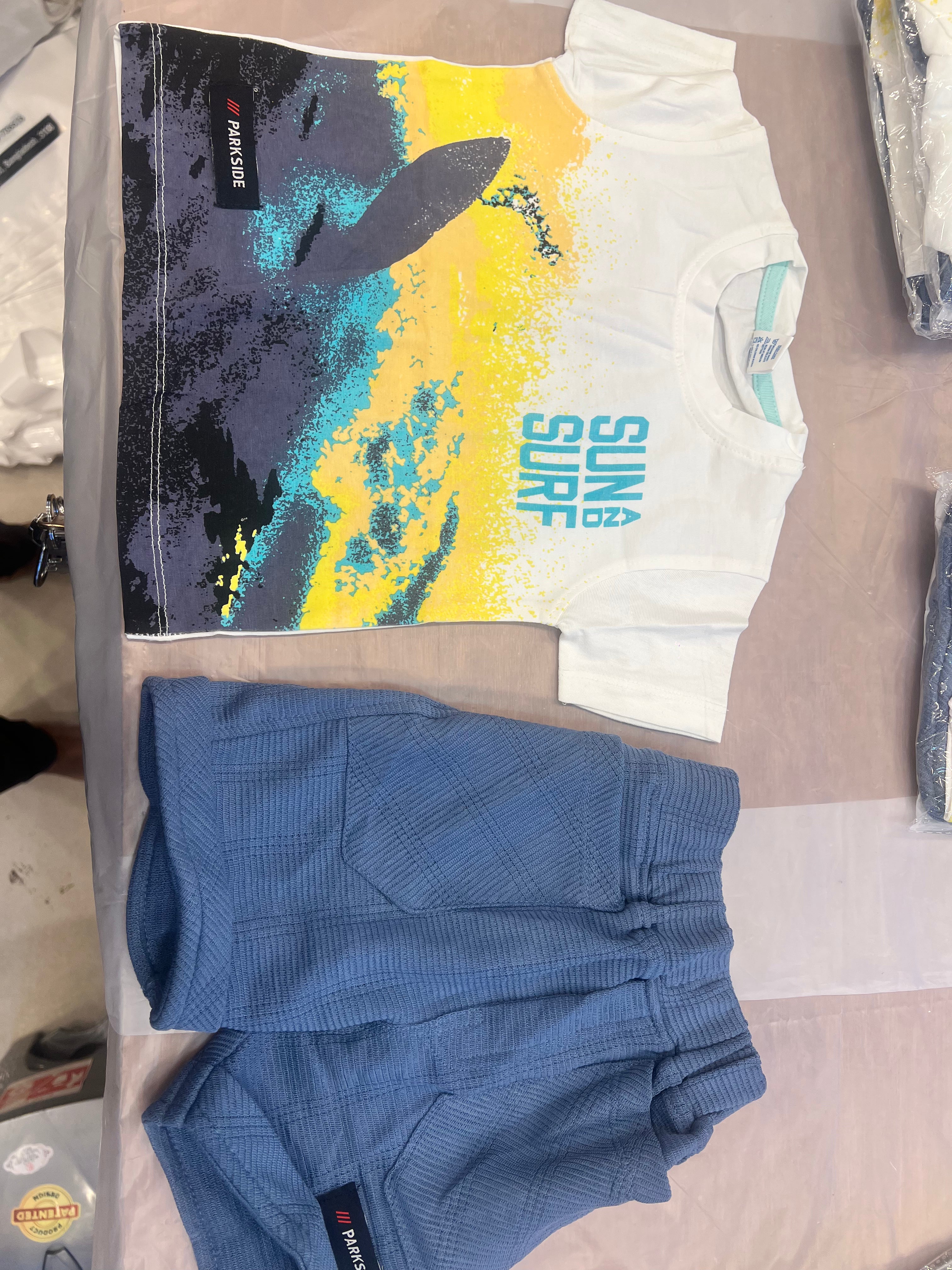 Kids Premium Graphic T-Shirt & Textured Shorts Set-337