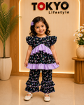Girls Floral Printed Top & Pants Set with Ruffle Detail 70