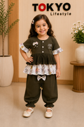 Girls Floral Peplum Top & Palazzo Set A89