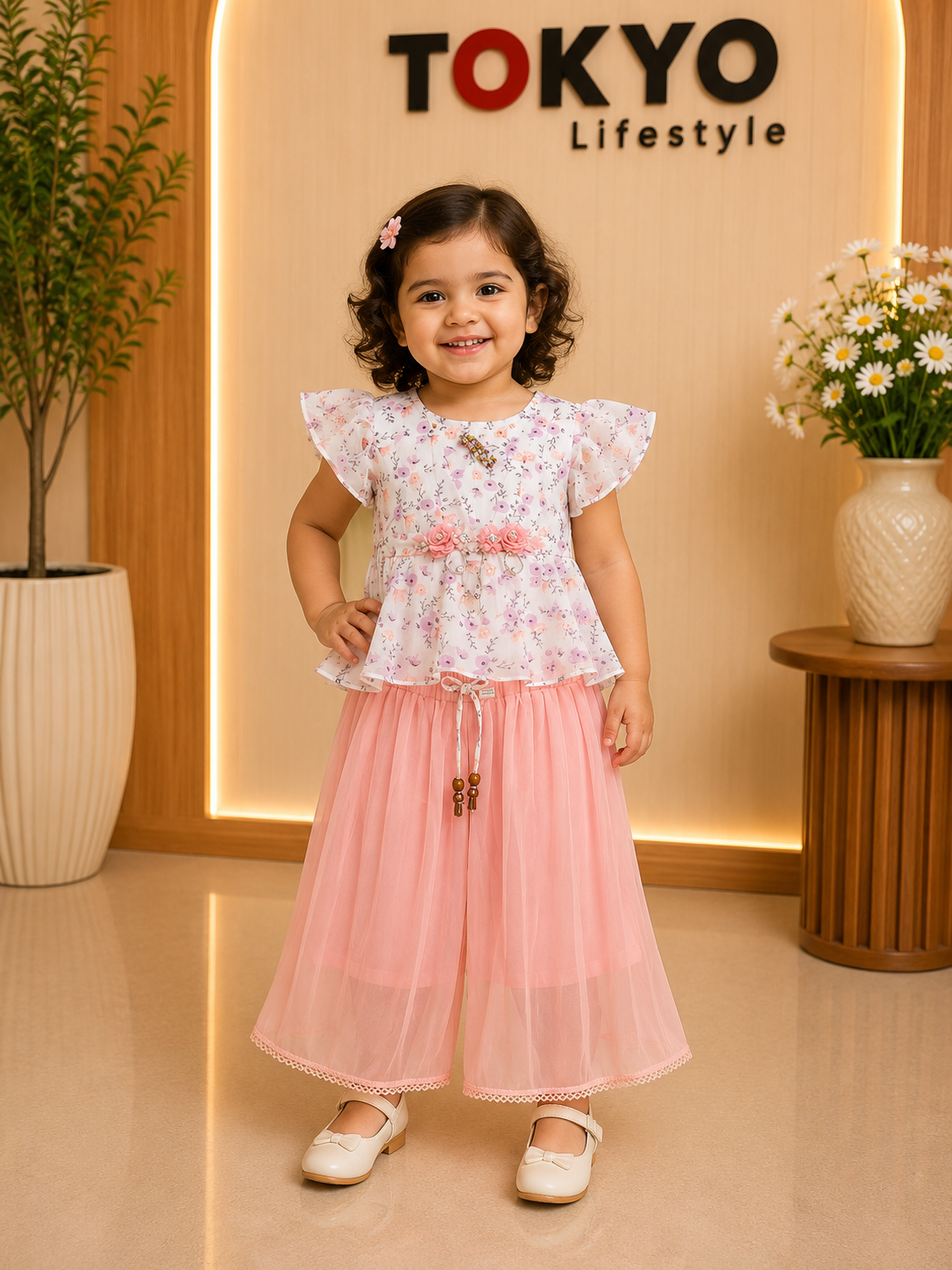 Girls Floral Printed Top & Palazzo Set 160