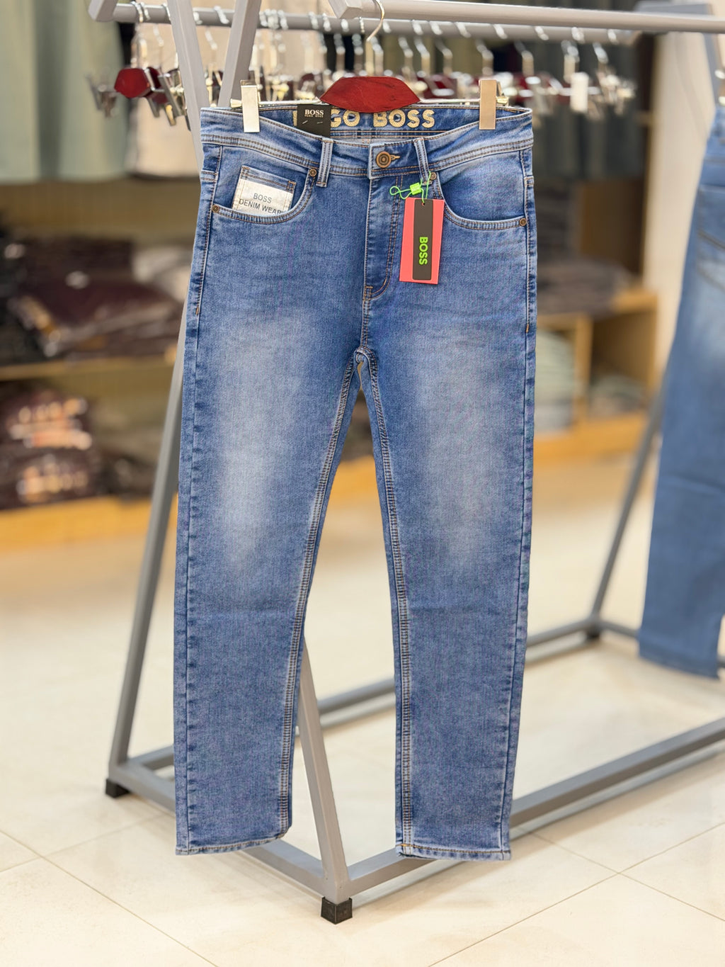 Men's Knit Denim Slim Fit Jeans – Soft Stretch Comfort deep 802