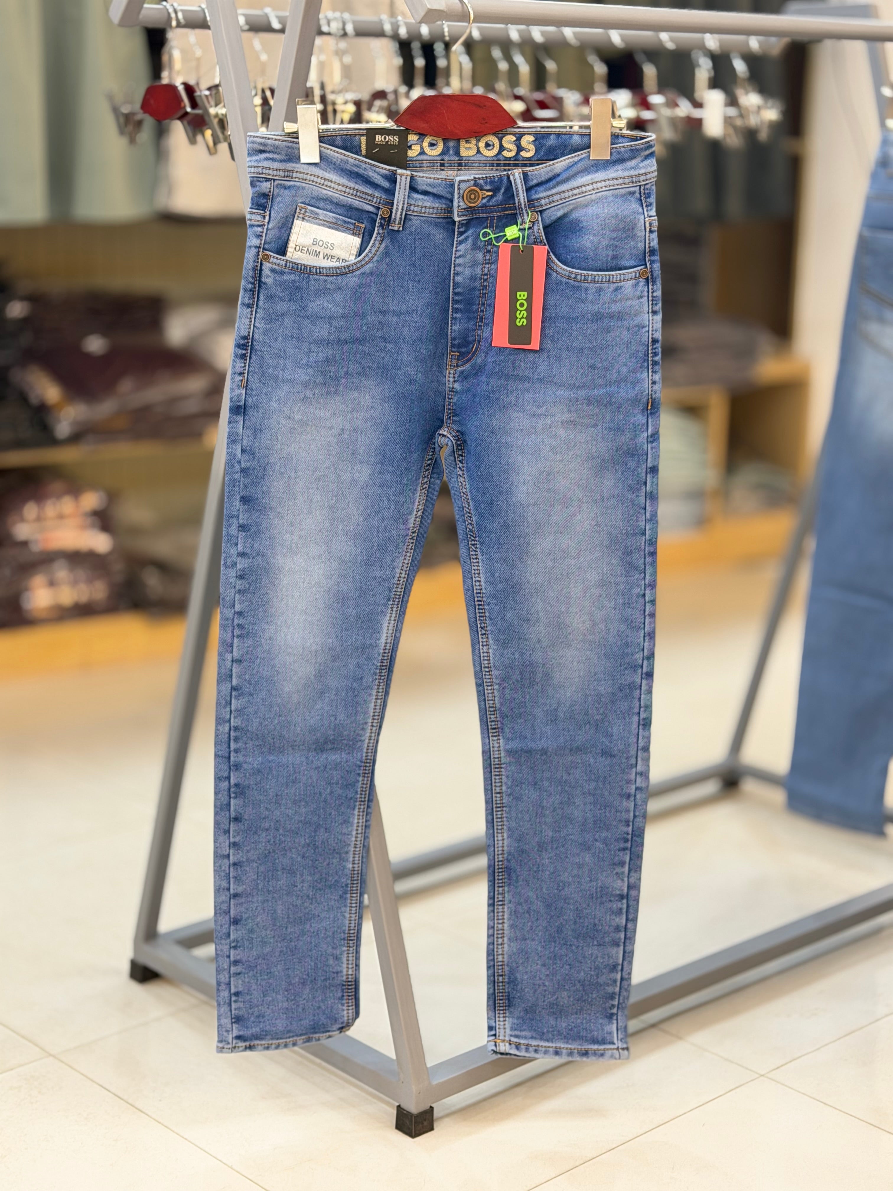 Men's Knit Denim Slim Fit Jeans – Soft Stretch Comfort deep 802