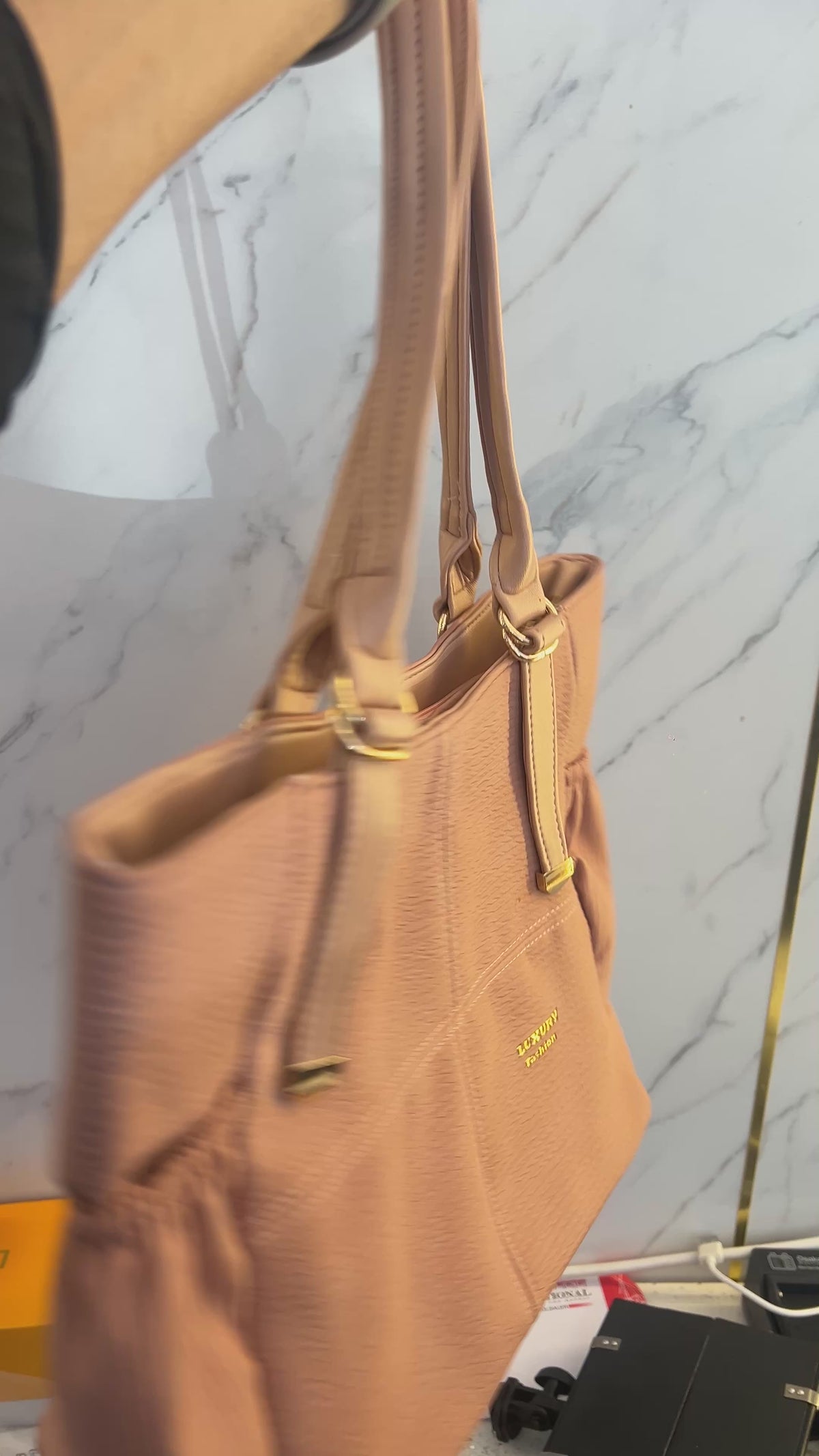 Premium Textured Tote Shoulder Bag – LB50
