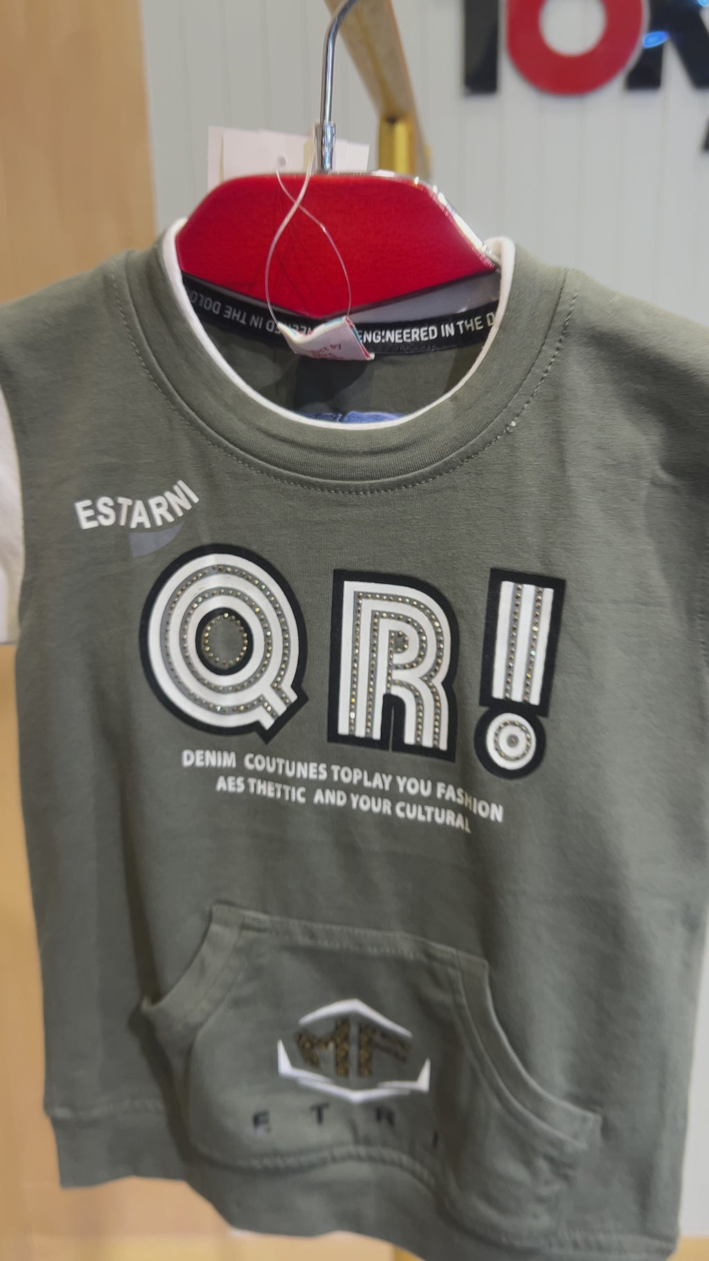 Kids Graphic T-Shirt & Denim Shorts Set (ORI Print) 241
