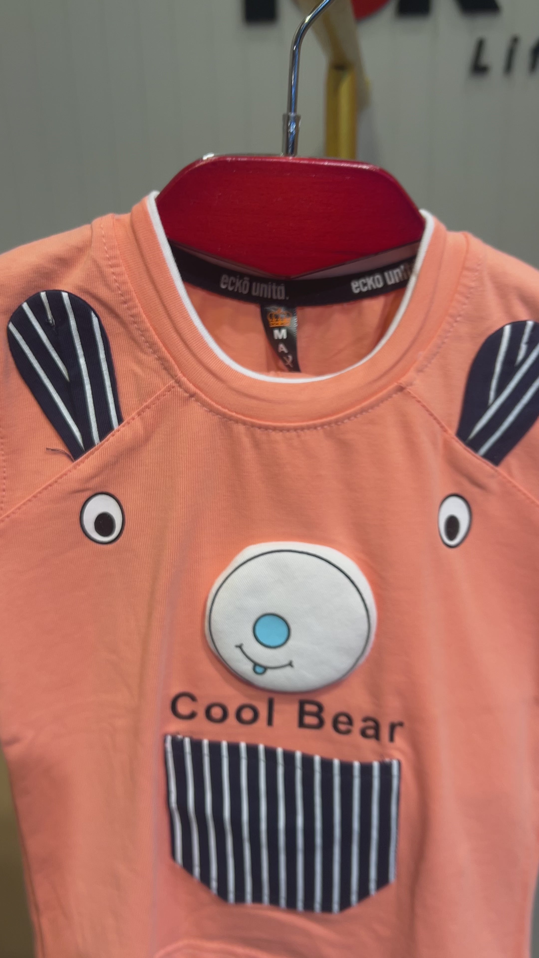 Kids Cool Bear Printed T-Shirt & Shorts Set 333