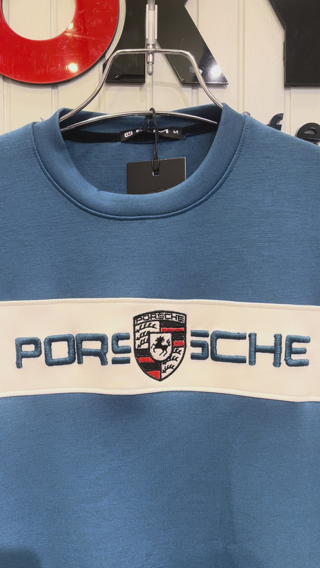 Men's Premium Drop-Shoulder T-Shirt – Blue & White Panel Design 991