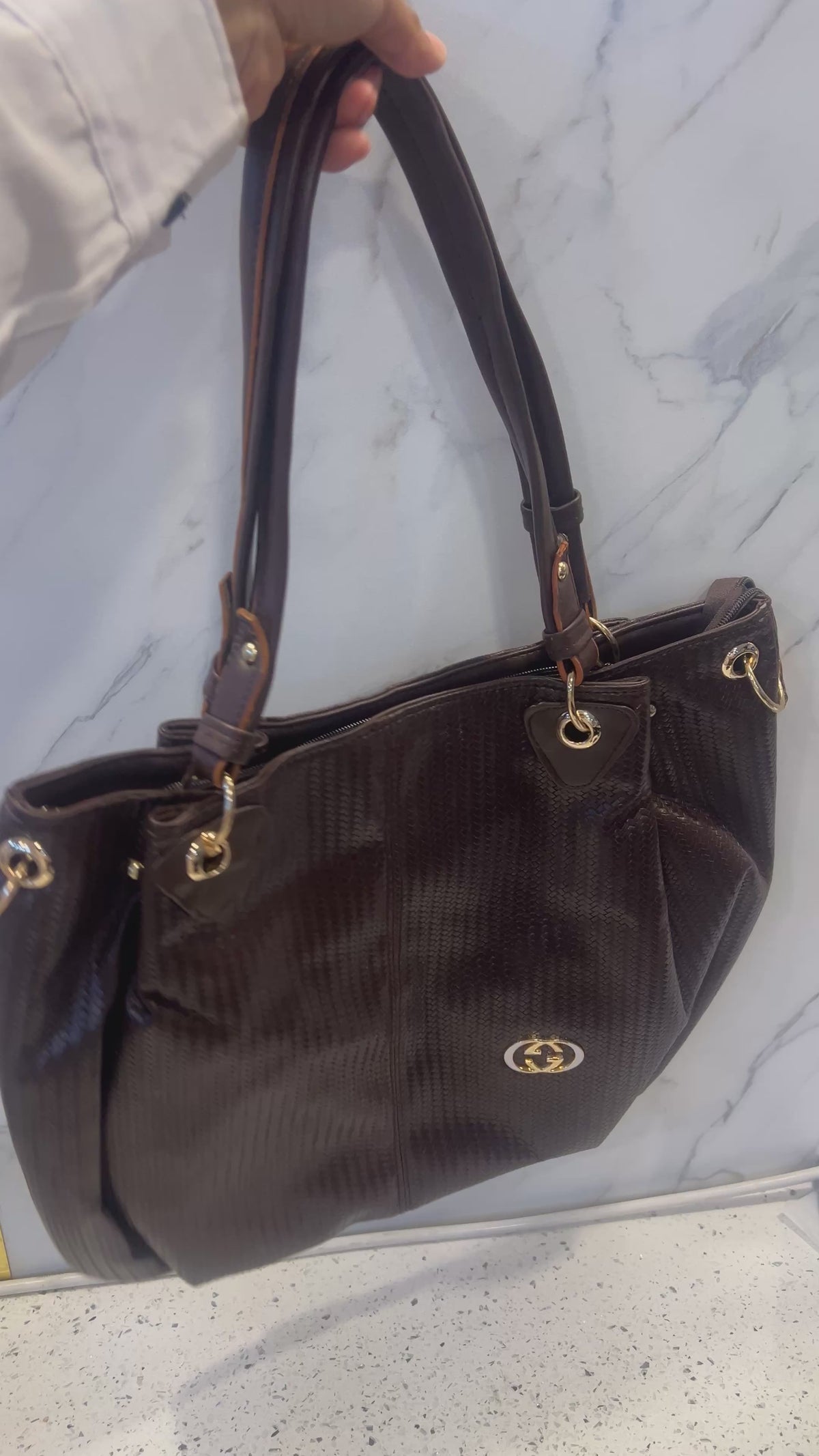 Premium Textured Shoulder Tote Handbag – LB36