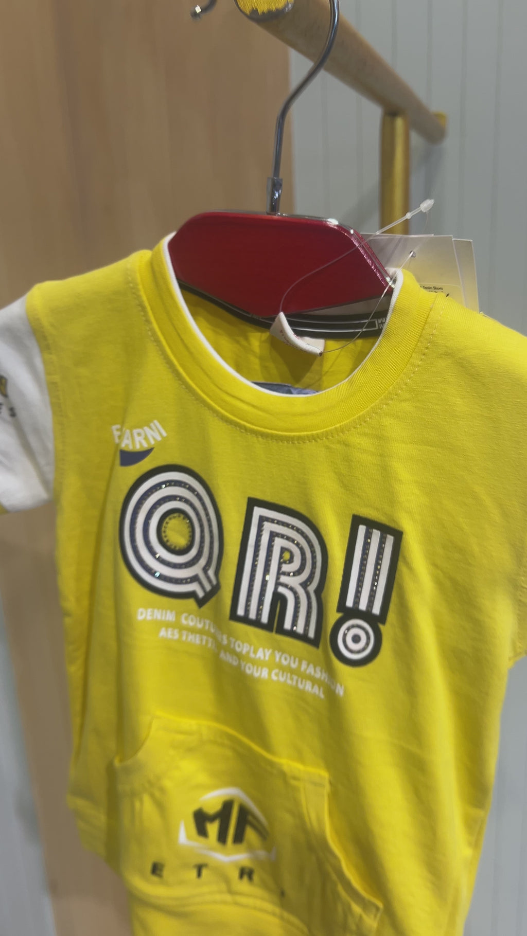 Kids Graphic T-Shirt & Denim Shorts Set (ORI Print) 241