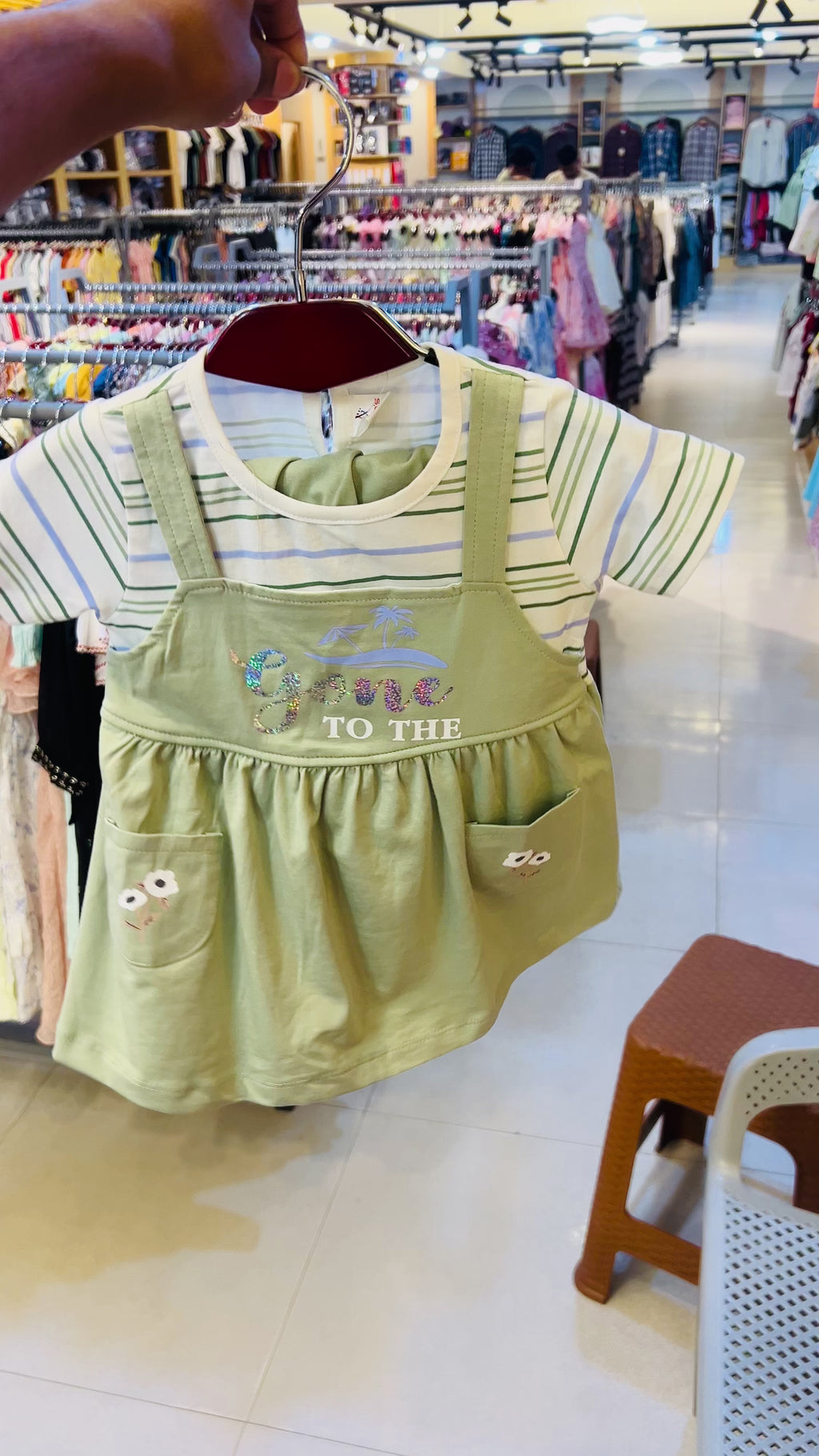 Baby Girls “Gone to the Beach” Dress Set with Inner Tee & Shorts  134