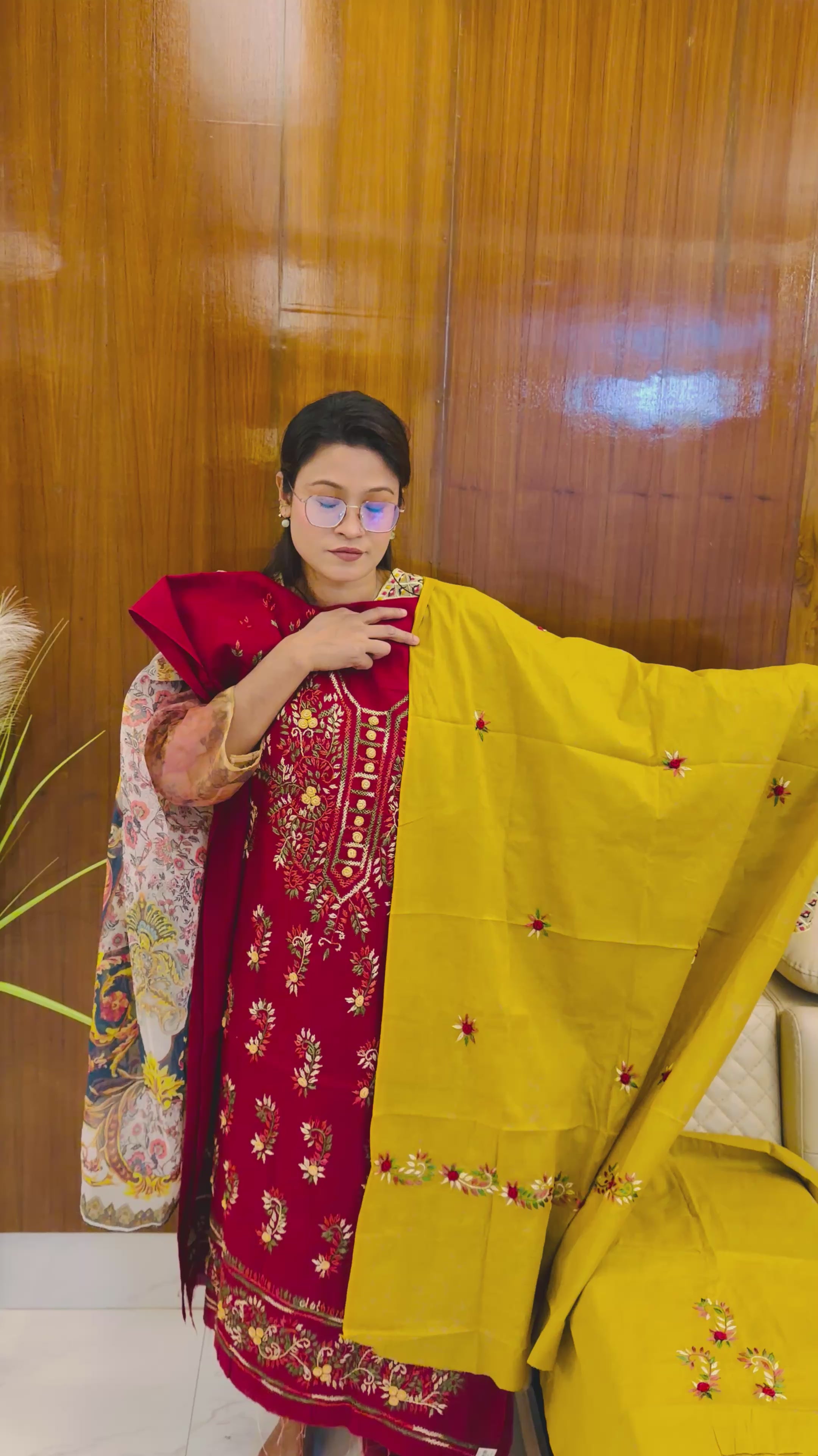 Handcrafted Embroidered Three Piece Set HT05