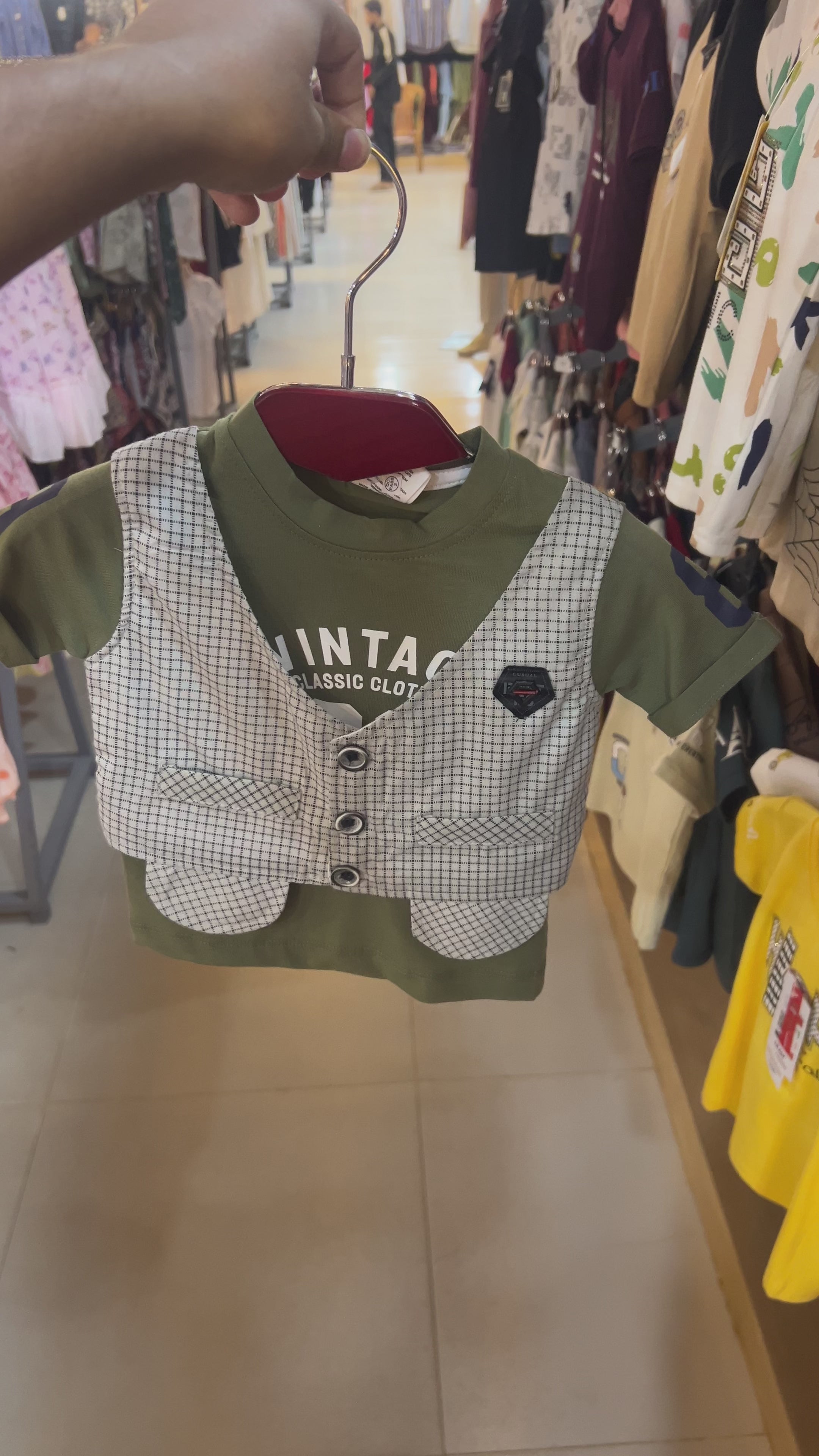 Kids Premium Casual T-Shirt & Vest Co-Ord Set-288