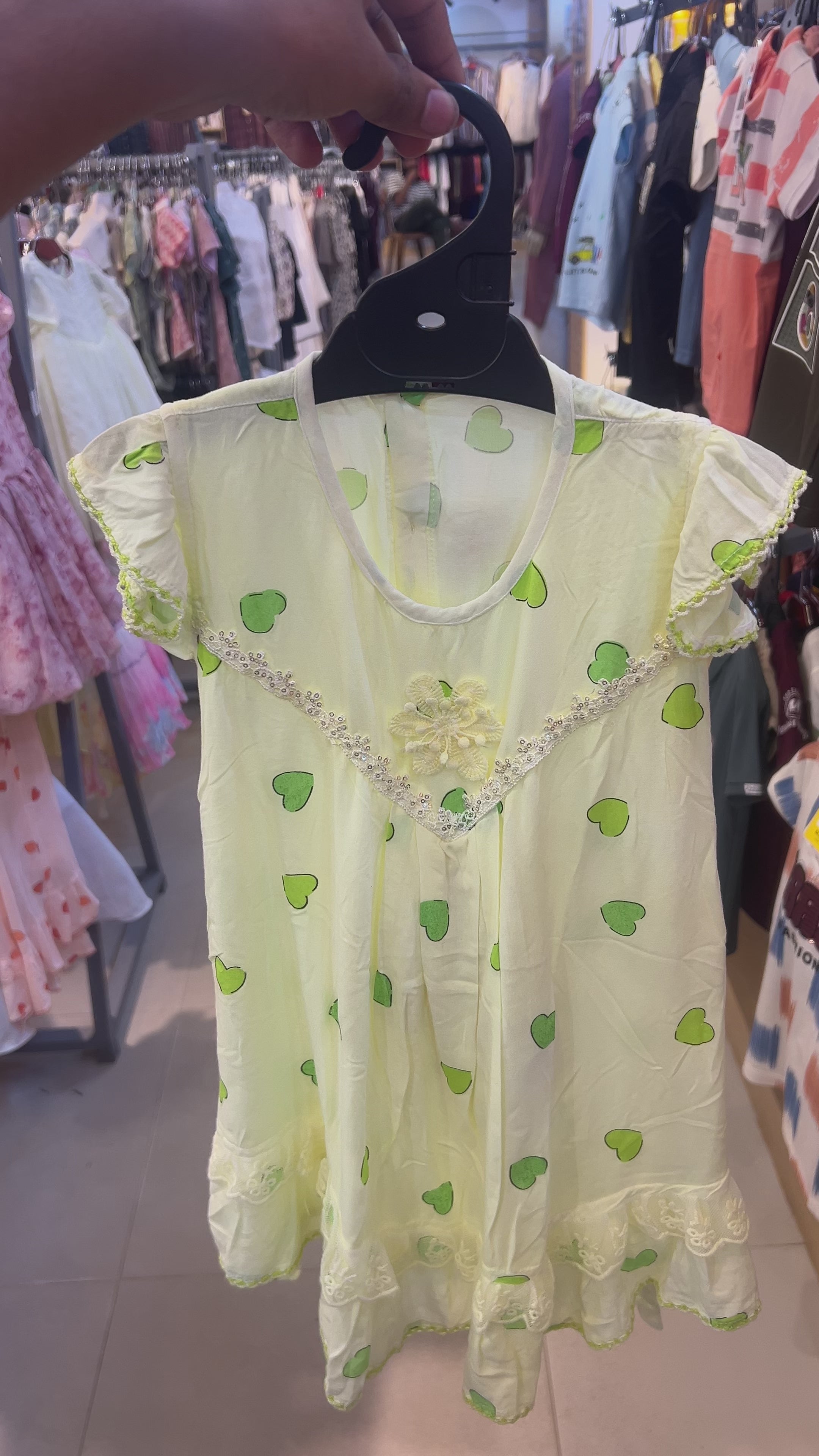 Baby Girls Heart Print Cotton Dress Set with Bloomers 1403