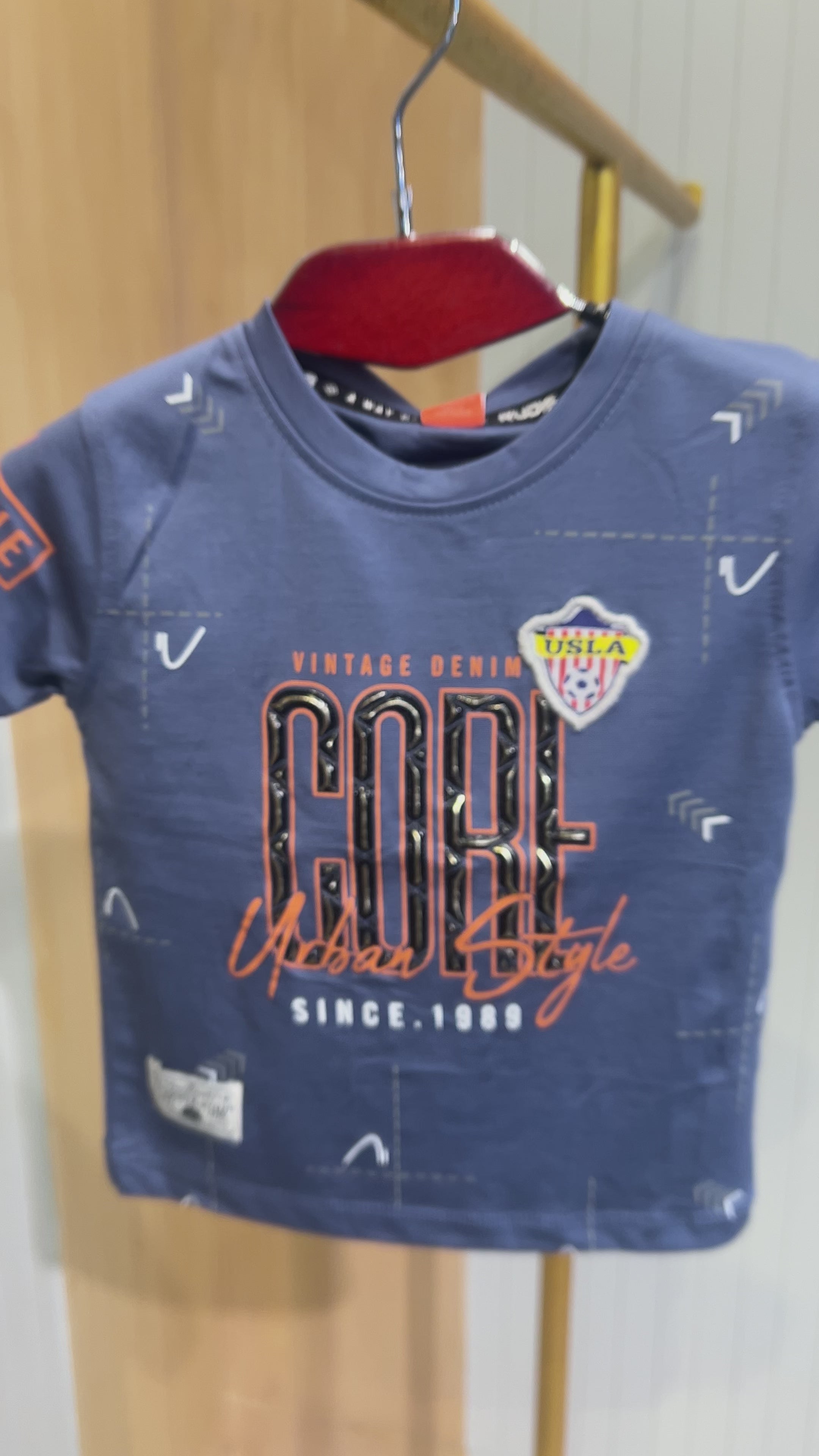 Boys T-Shirt with Denim Cargo Pant Set 259