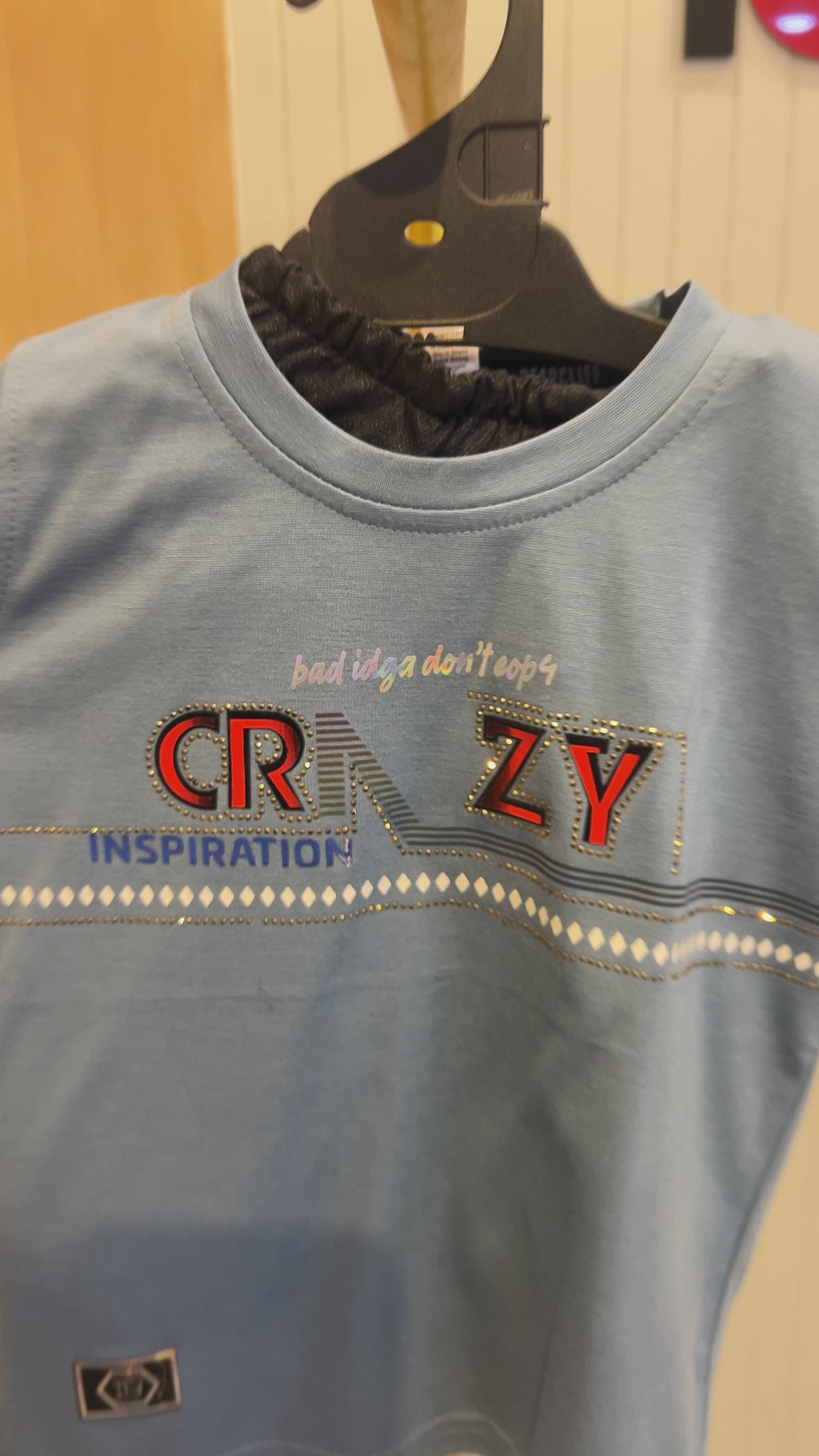 Boys Graphic T-Shirt & Shorts Set – Crazy Inspiration Print 367