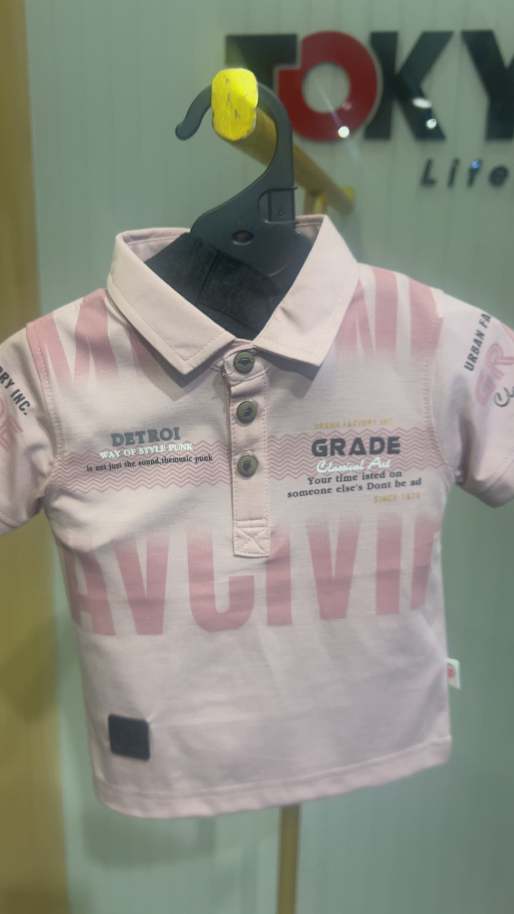 Baby Boys Polo T-Shirt & Pant Set – Classic Print Casual Outfit  364