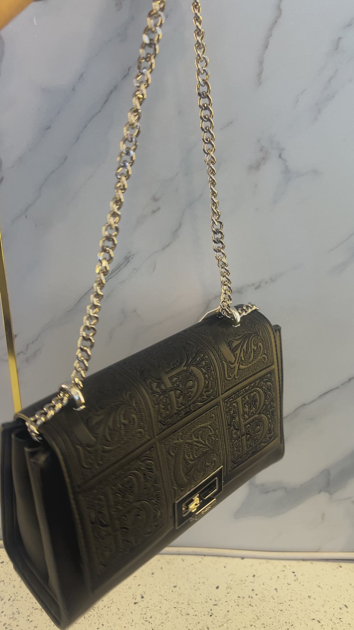 Premium Embossed Chain Shoulder Bag – LB44